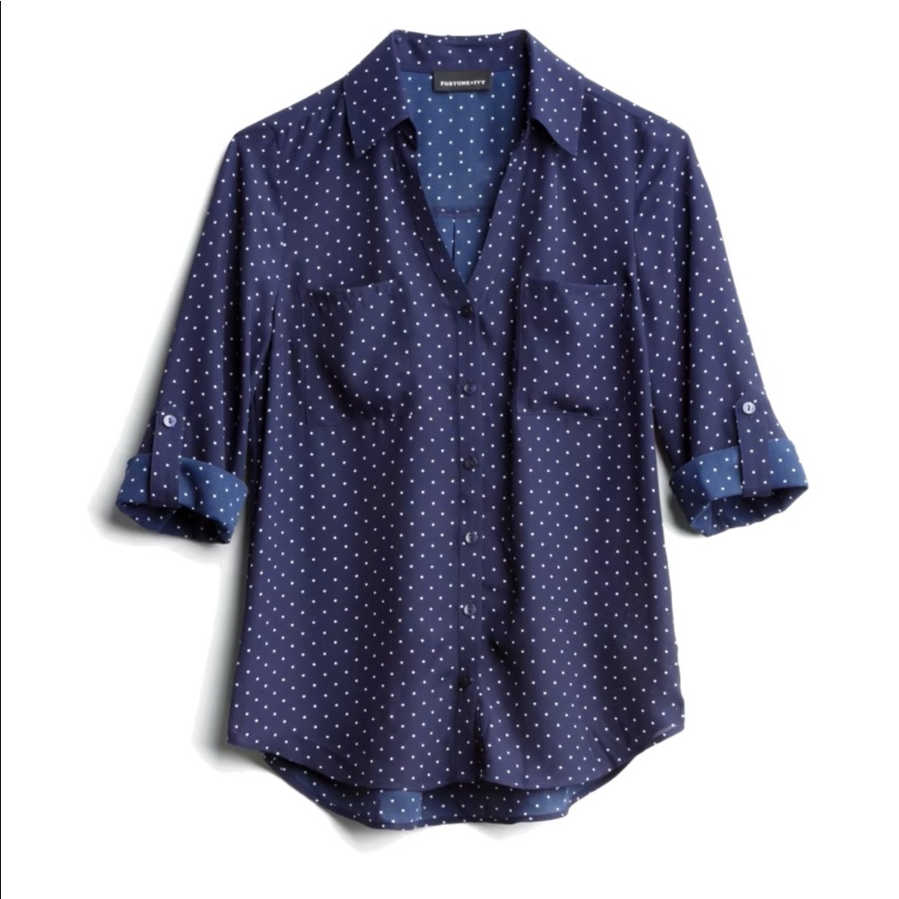 Fortune + Ivy Navy Blouse - Medium
